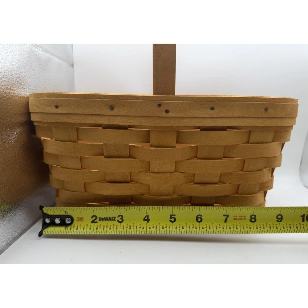 Longaberger 1999 Hostess Basket w Divider Wood Handle Organizer Condiment Caddy